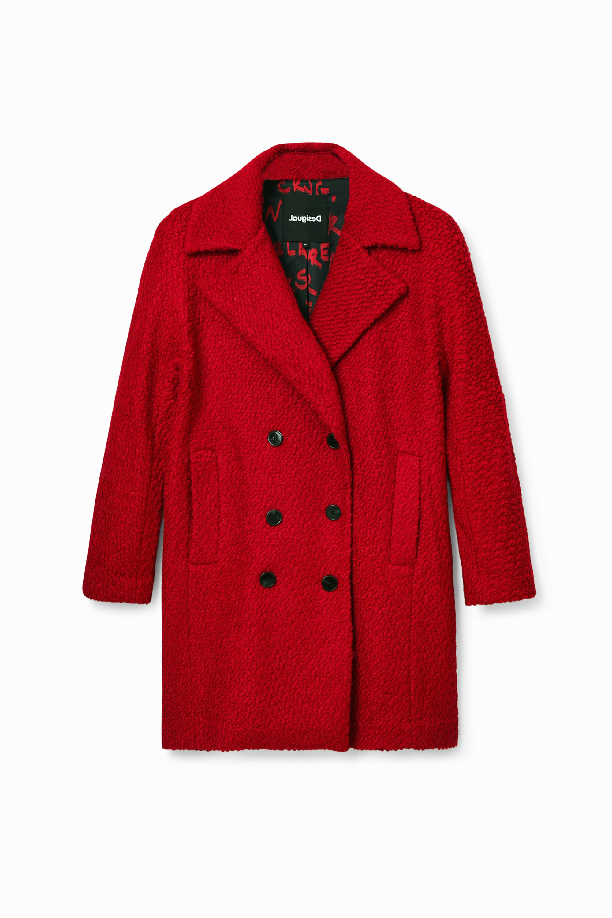 Manteau droit laine
