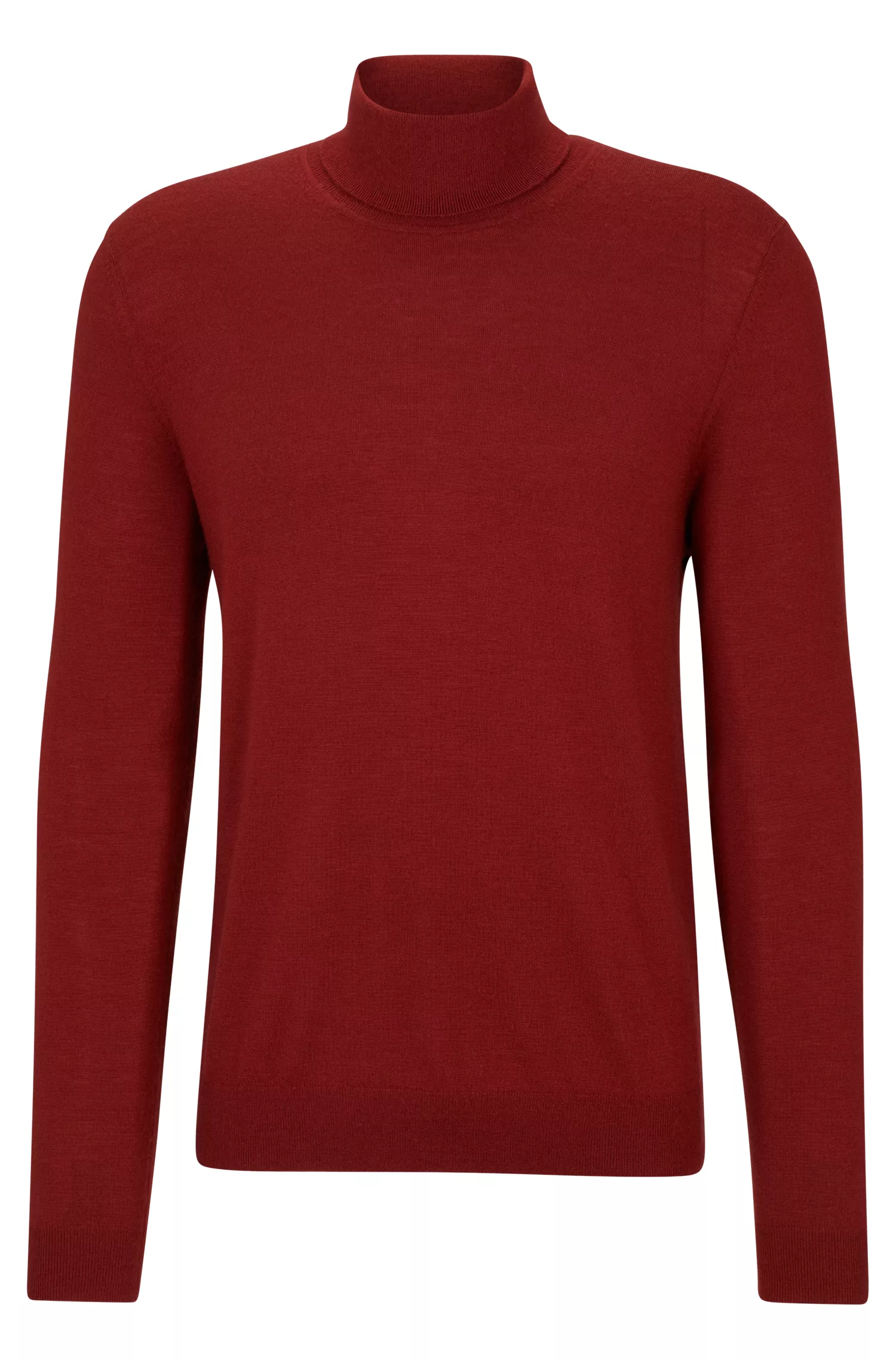 Suéter BOSS de gola alta na cor camelo, em cashmere.