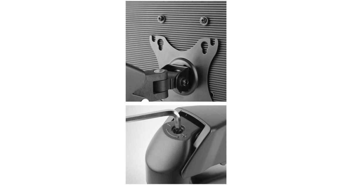 ACT ConnectivityMonitorarm office met gasveer, 1 scherm  (Zwart)