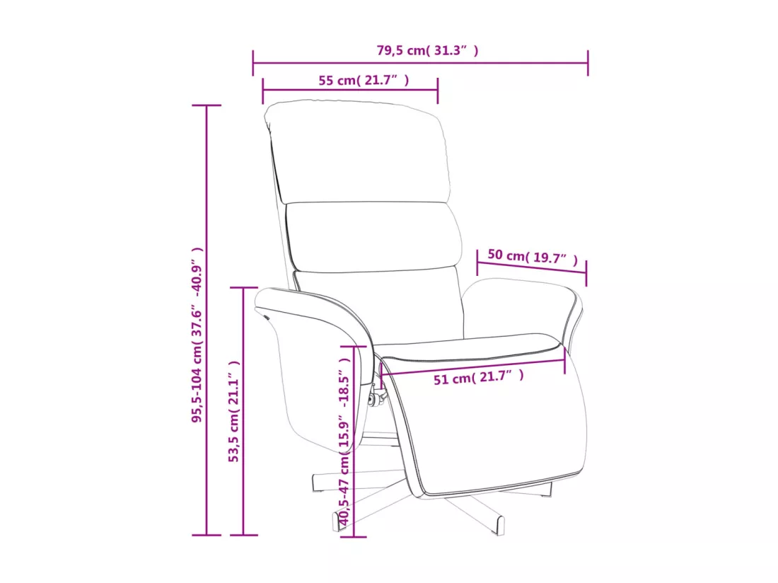 Fauteuil inclinable avec repose-pieds jaune clair tissu