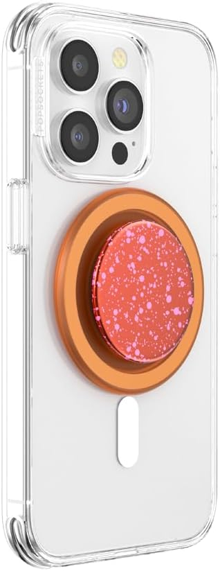 PopGrip MagSafe Round Finger Griff Halterung (Austauschbarer Top) für Apple iPhone (808950) - Aluminum Clay Speckle
