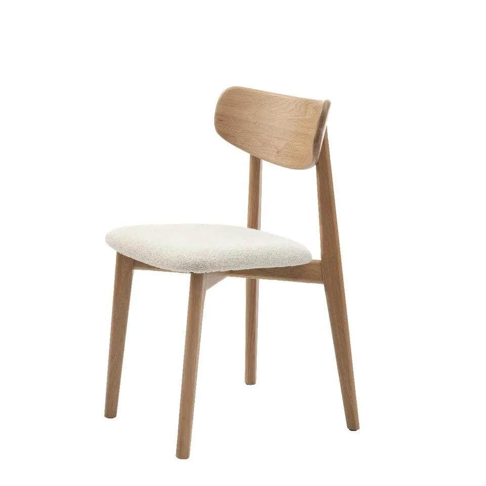 Nordic Home - Elim eetkamerstoel bouclé - naturel