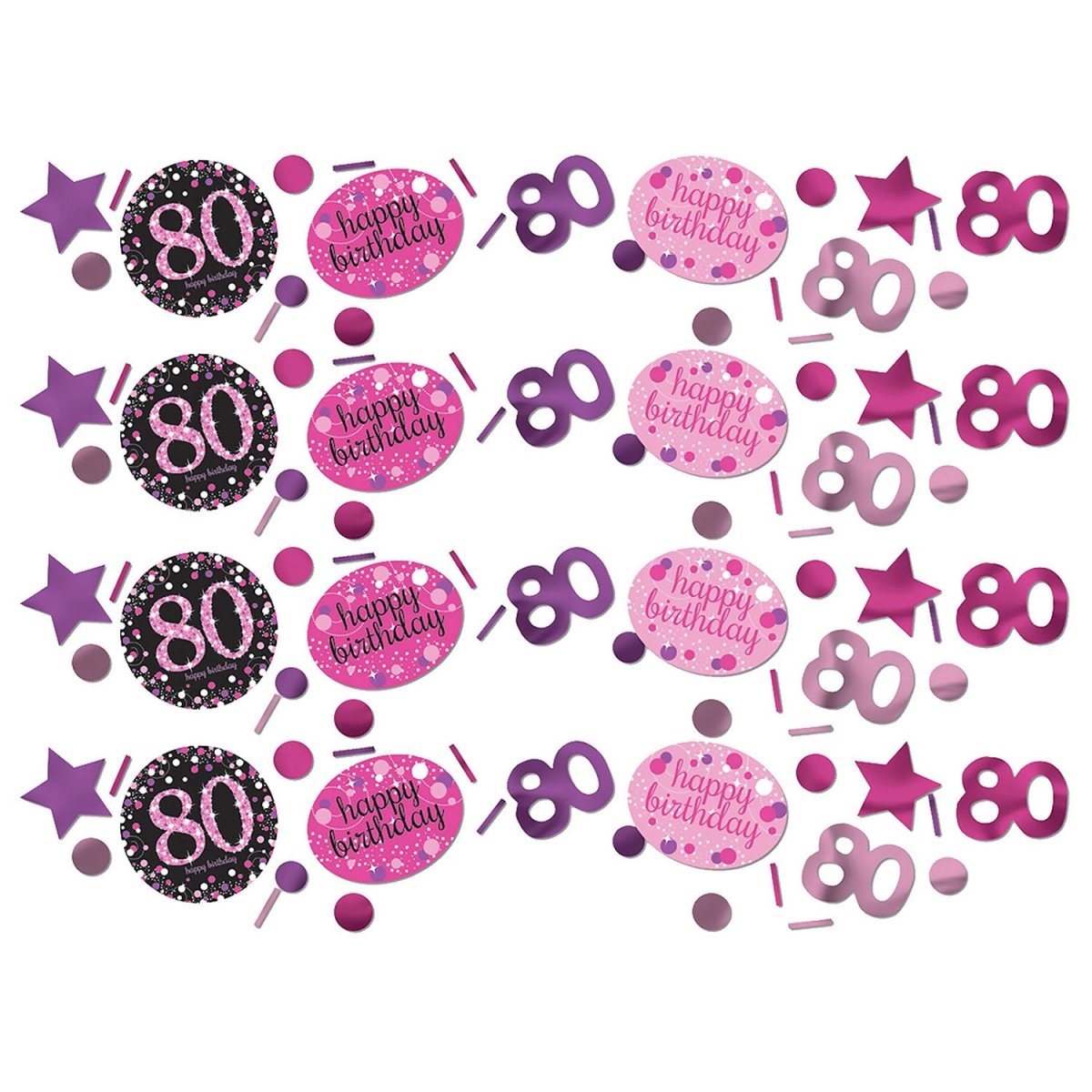 Tafelconfetti 80 Jaar Happy Birthday Roze 34gr