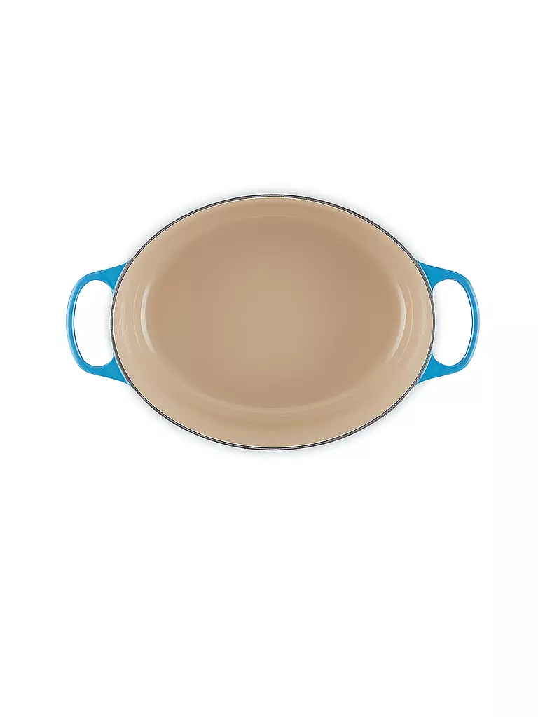 LE CREUSET Gusseisen-Bräter mit Deckel Oval 31cm SIGNATURE Azure blau