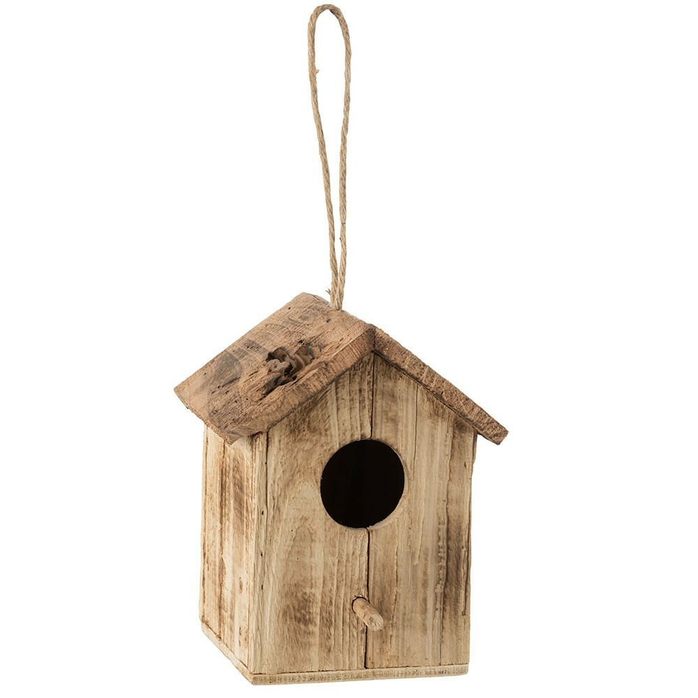 Cabane à oiseau suspendue basis en bois de sapin beige