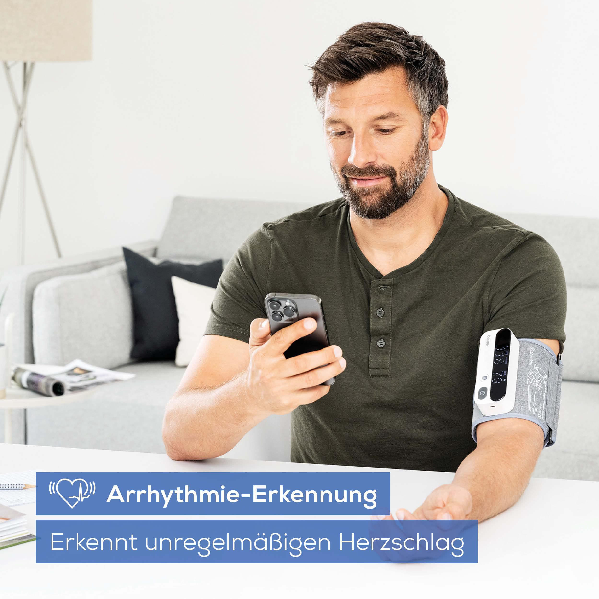 BM 59 Blutdruckmessgerät für den Oberarm mit App Anbindung   Arrhythmie Erkennung (10227) - Weiss