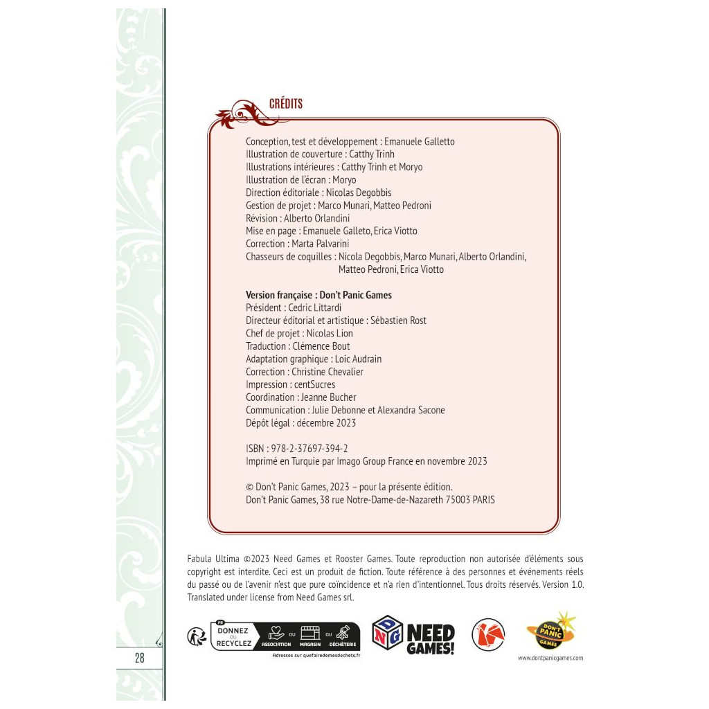 Fabula Ultima - Kit du meneur