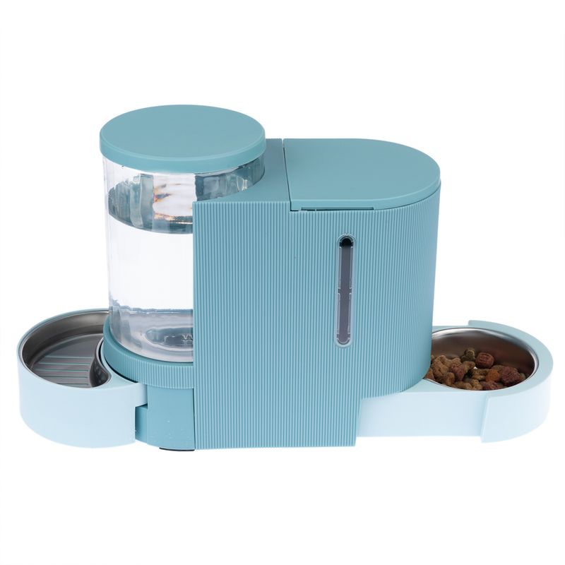 Distributeur d'eau et de nourriture TIAKI, bleu clair