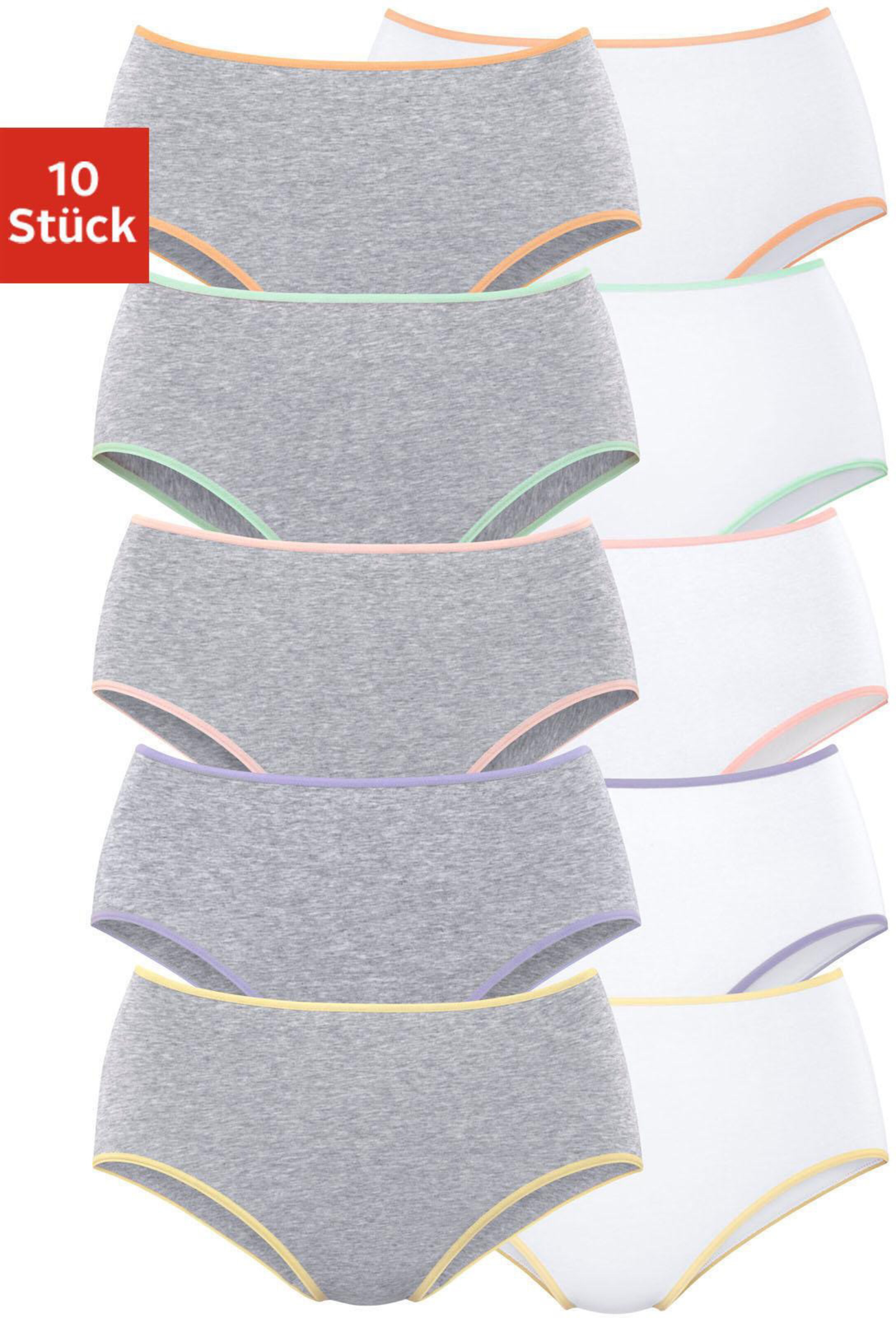 petite fleur Hüftslip in grau-meliert, weiß