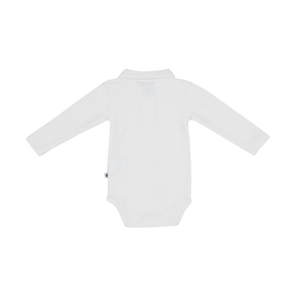 Klein Baby Polo Romper Rib - Maat 50 - Natural White