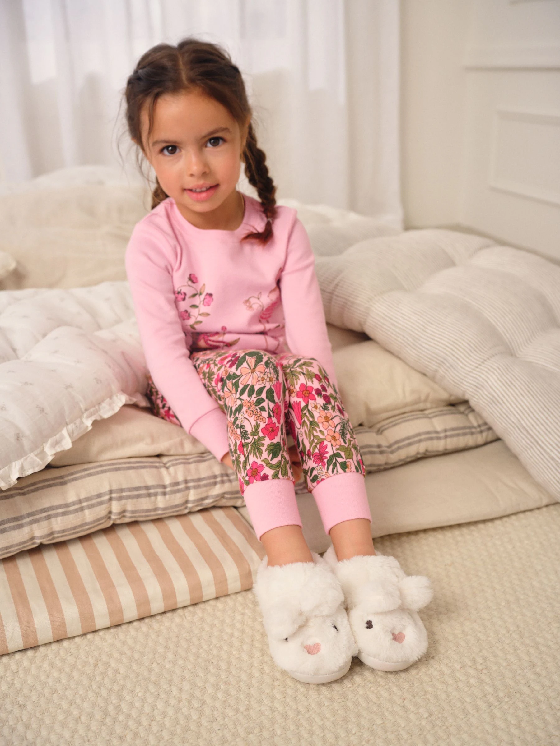 Wit - Pantoffels met antislip-zool