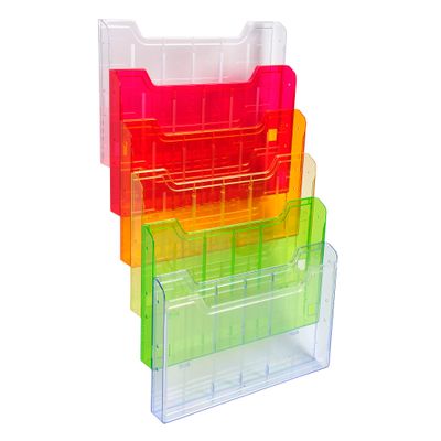 Exacompta - Trieur mural A4 horizontal - 6 cases - arlequin transparent glossy