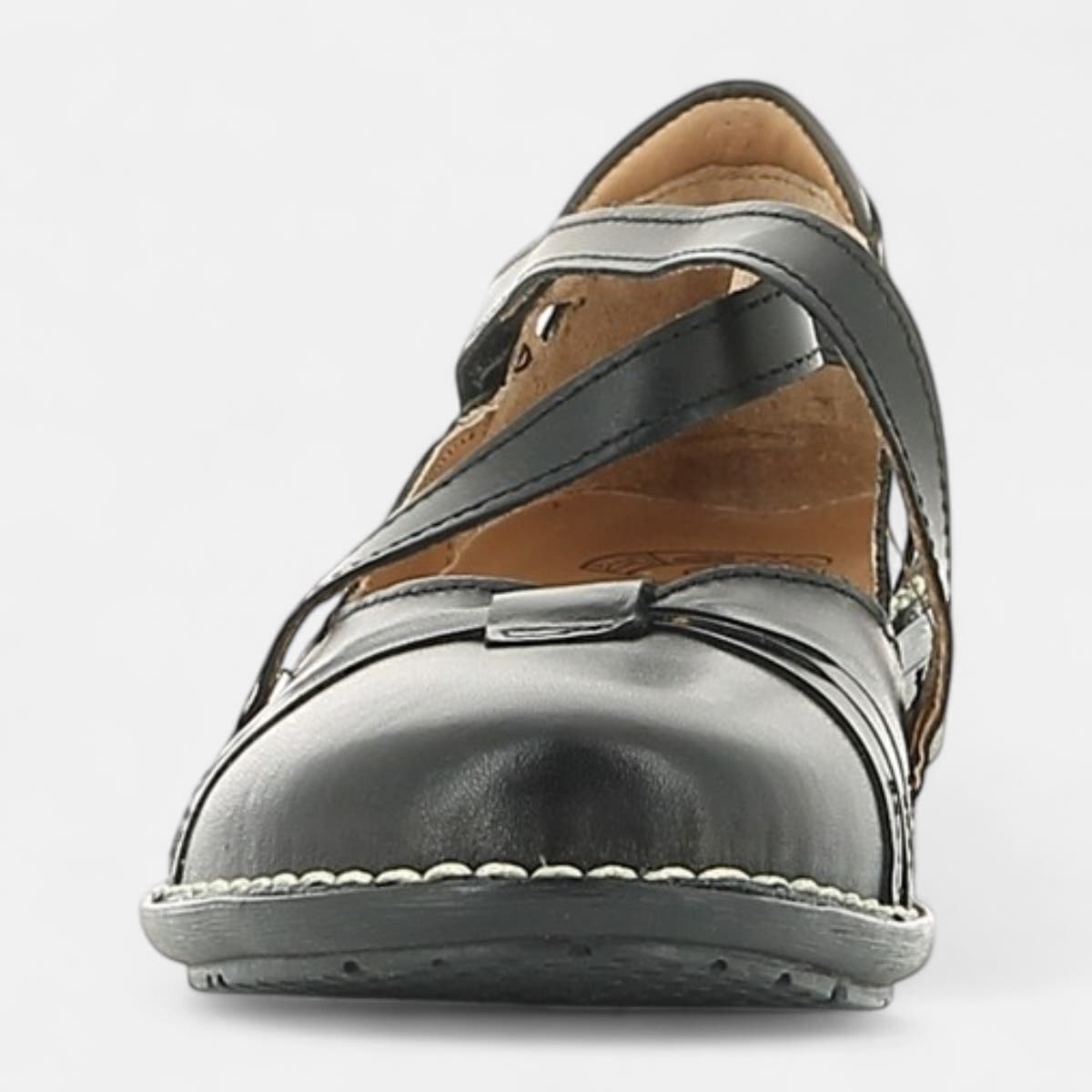 Ballerines Femme en cuir noir