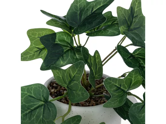 Plante artificielle Lierre pot en Céramique mouchetée H 24 cm