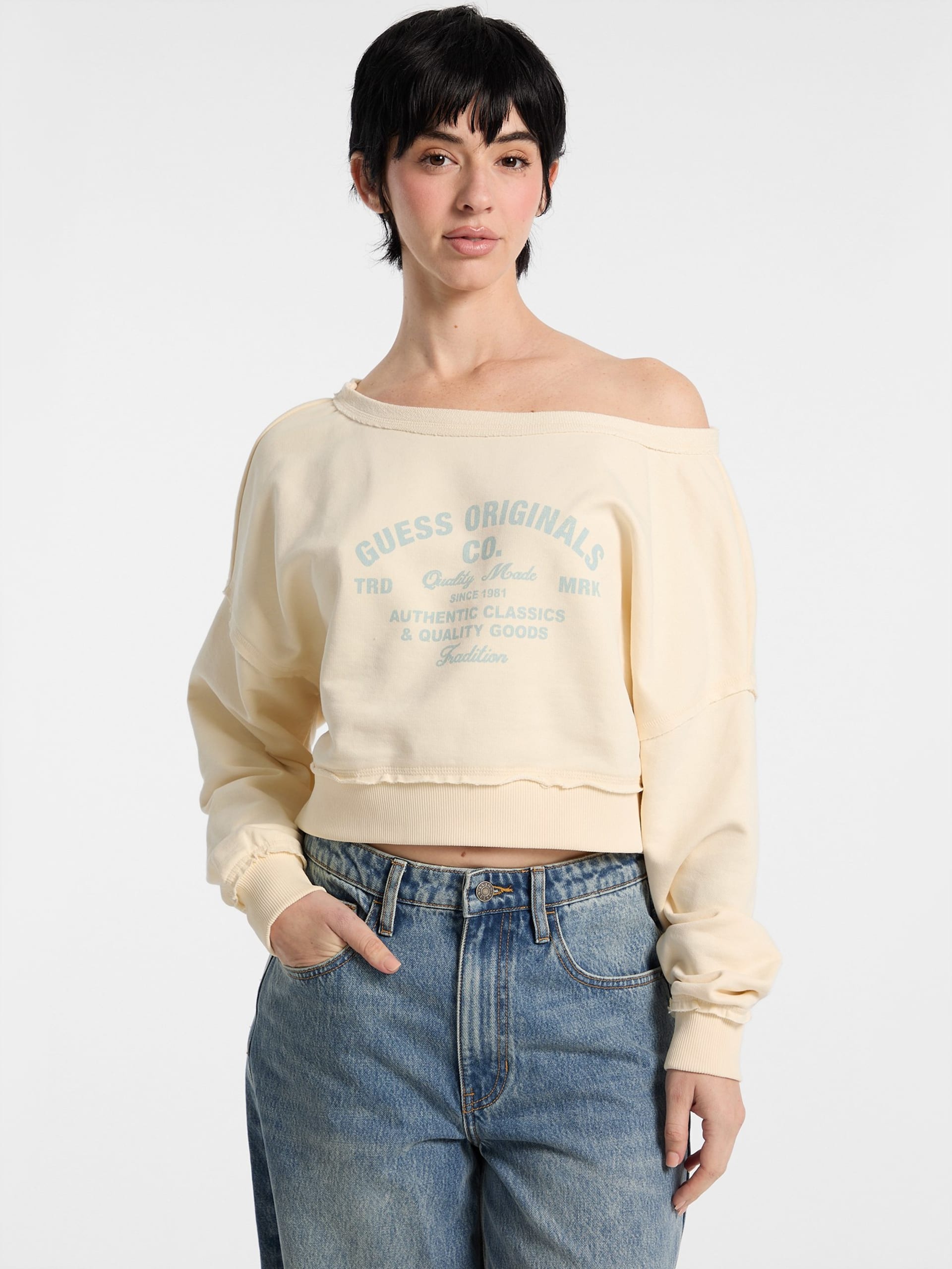 Moletom GUESS Originals Eco com Decote Canoa