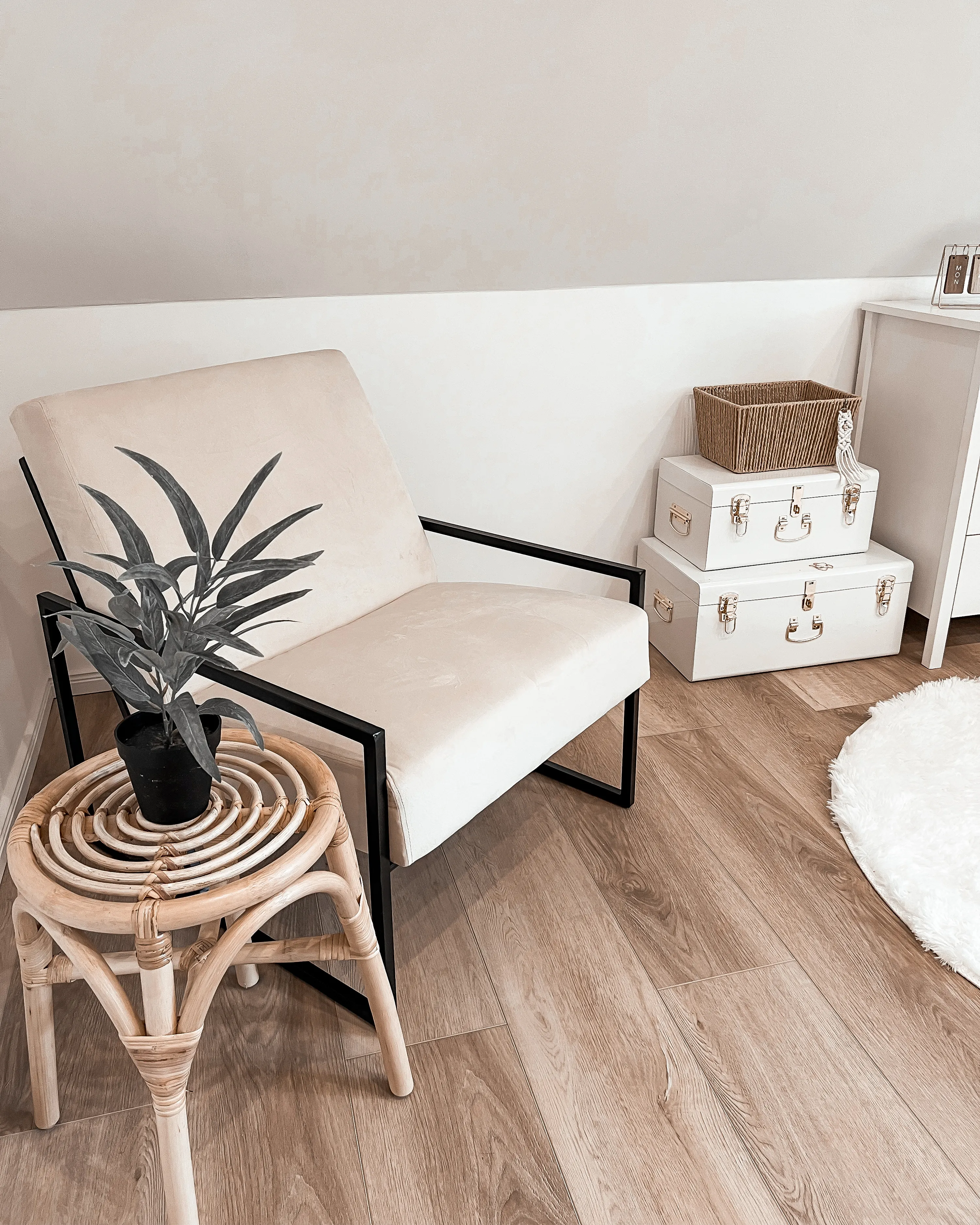 Fauteuil DELARY Fluweel Lichtbeige