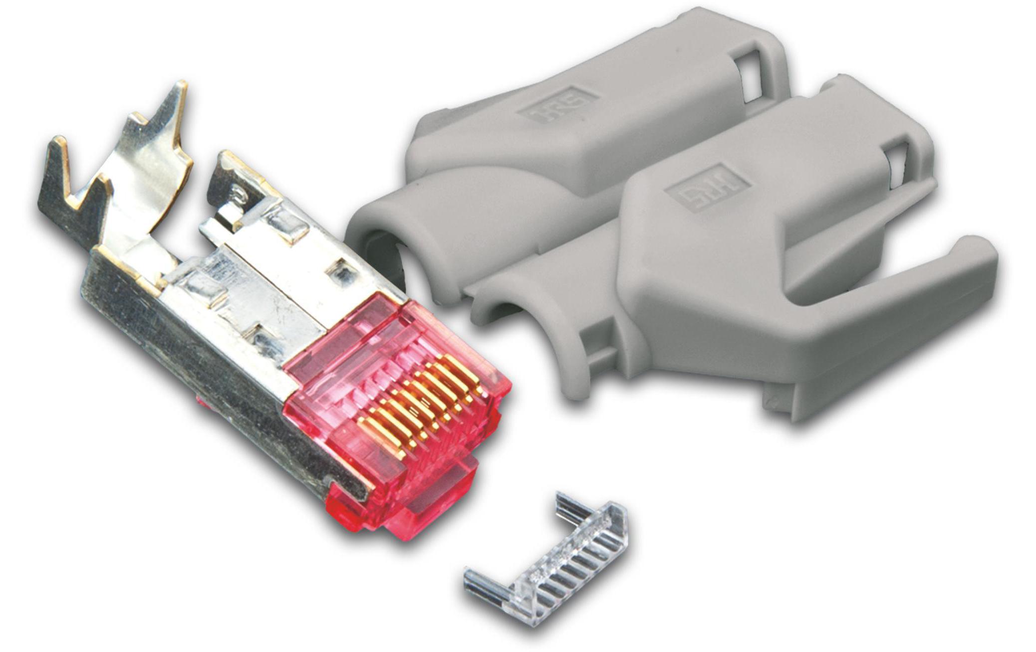 Stecker RJ45 Hirose TM21 50 Stück, Grau<br>50x CAT6-Stecker, Grau