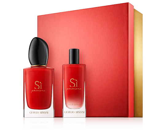 Giorgio Armani Sì Passione Set mit Mini EdP Spray 50ml-15ml