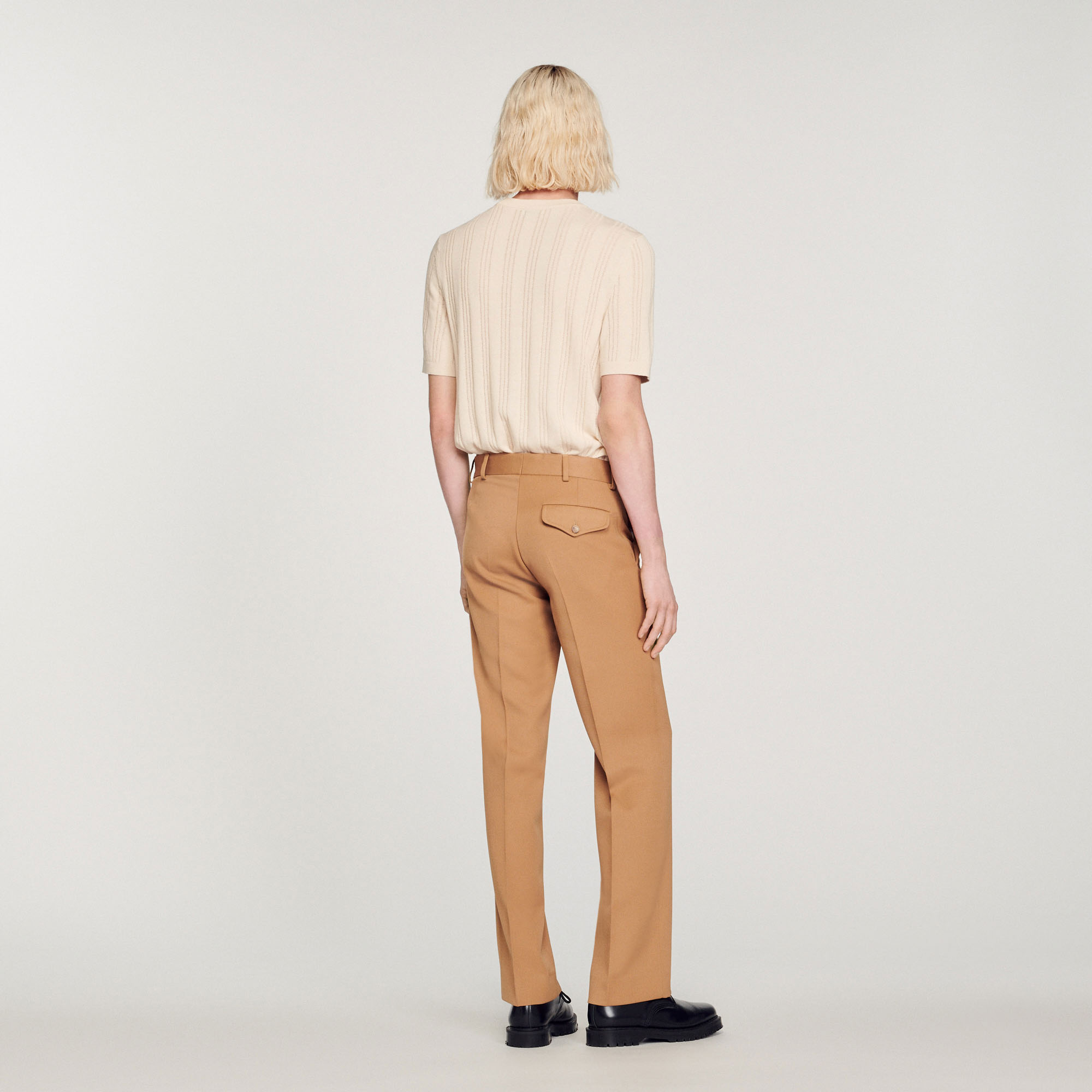Pantalon en laine melangee
