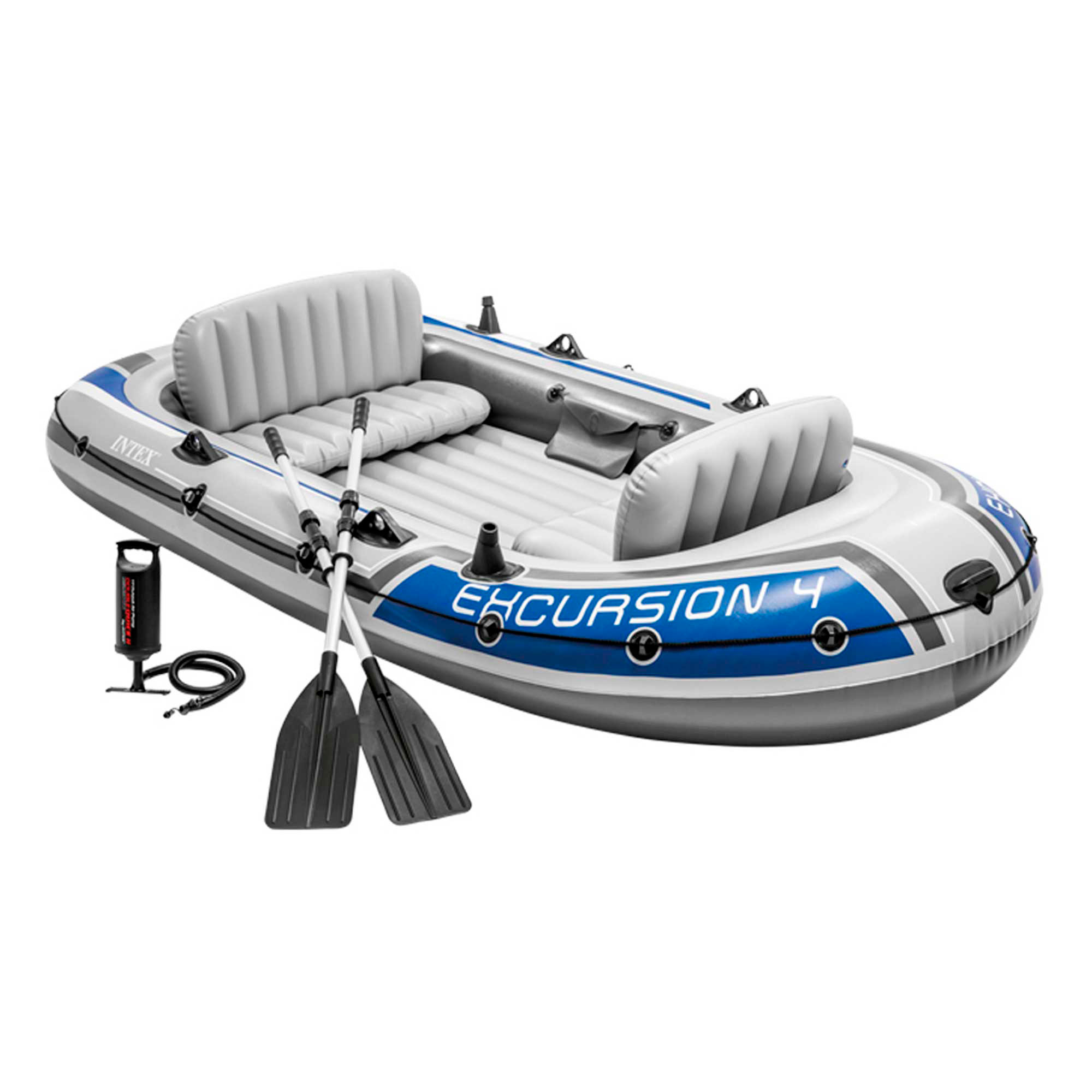 Bote inflável Intex Excursion 4 com 2 remos, 315x165x43 cm
