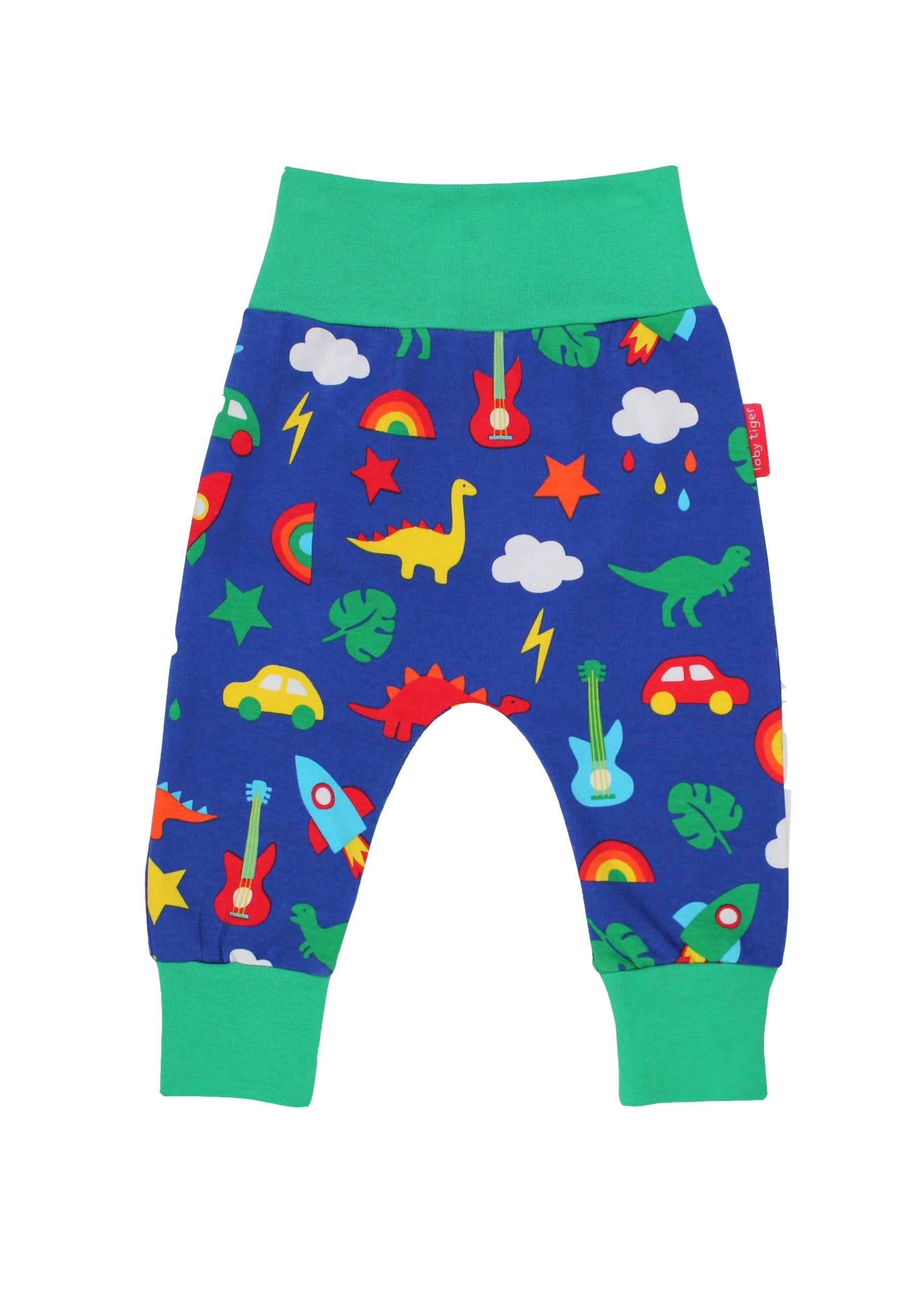 Toby Tiger Babyhose mit Dino und Auto Print