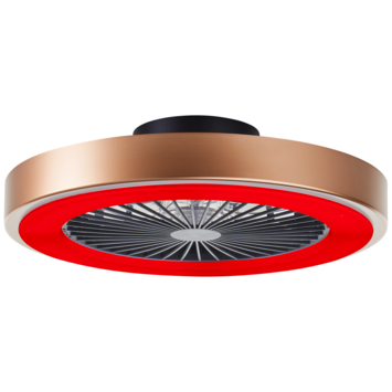 Brilliant plafondventilator Slimline met lamp en RGB functie 40W goud