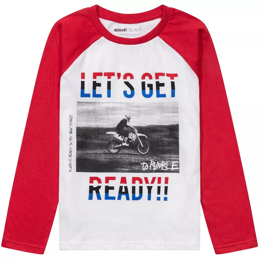 MINOTI Longsleeve WeißRot