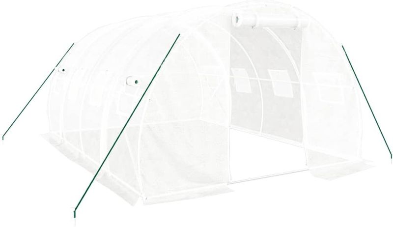 vidaXL - Tuinkas - Wit - Stalen Frame - 12 m²
