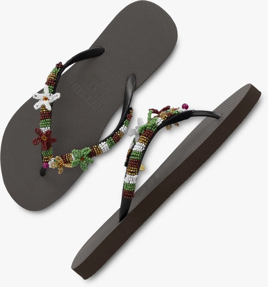 UZURII bruine uzurii teenslippers las dalias gold