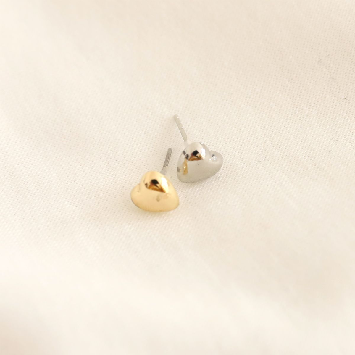 Boucle d'oreille cœur argenté Roodoudou