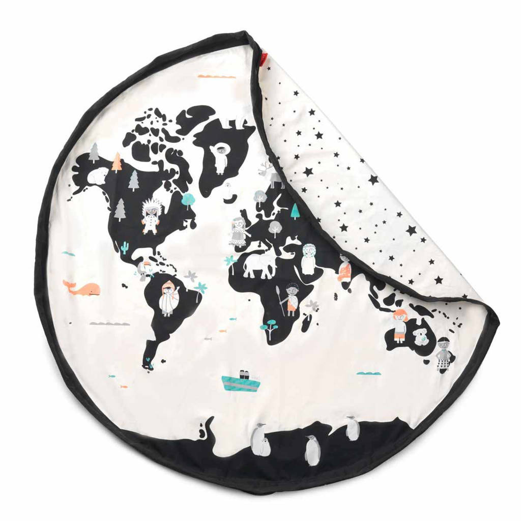 1Mulltifunctioneel speelkleedWorldmap opbergzak
