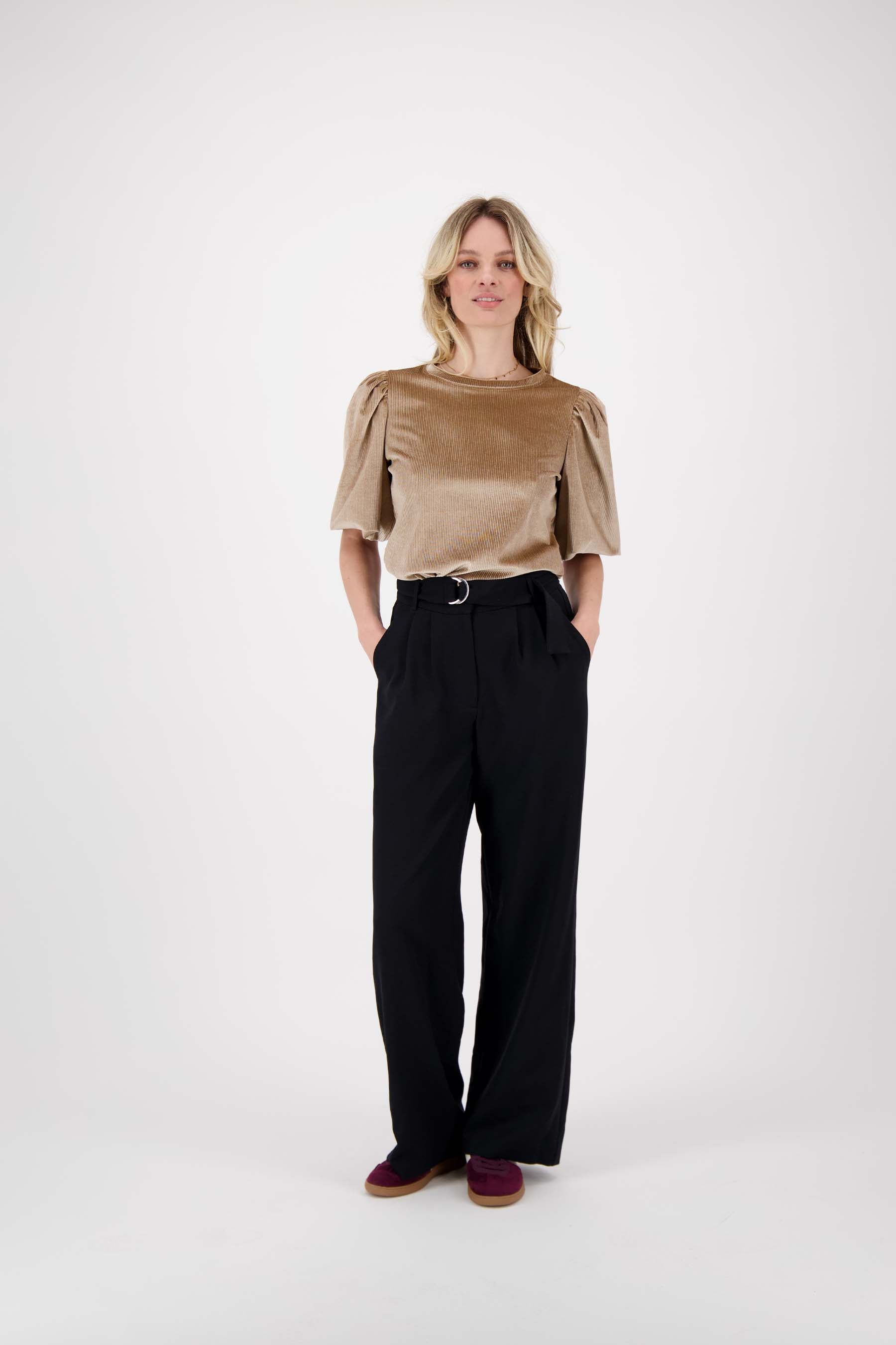 rib velour pofmouw top