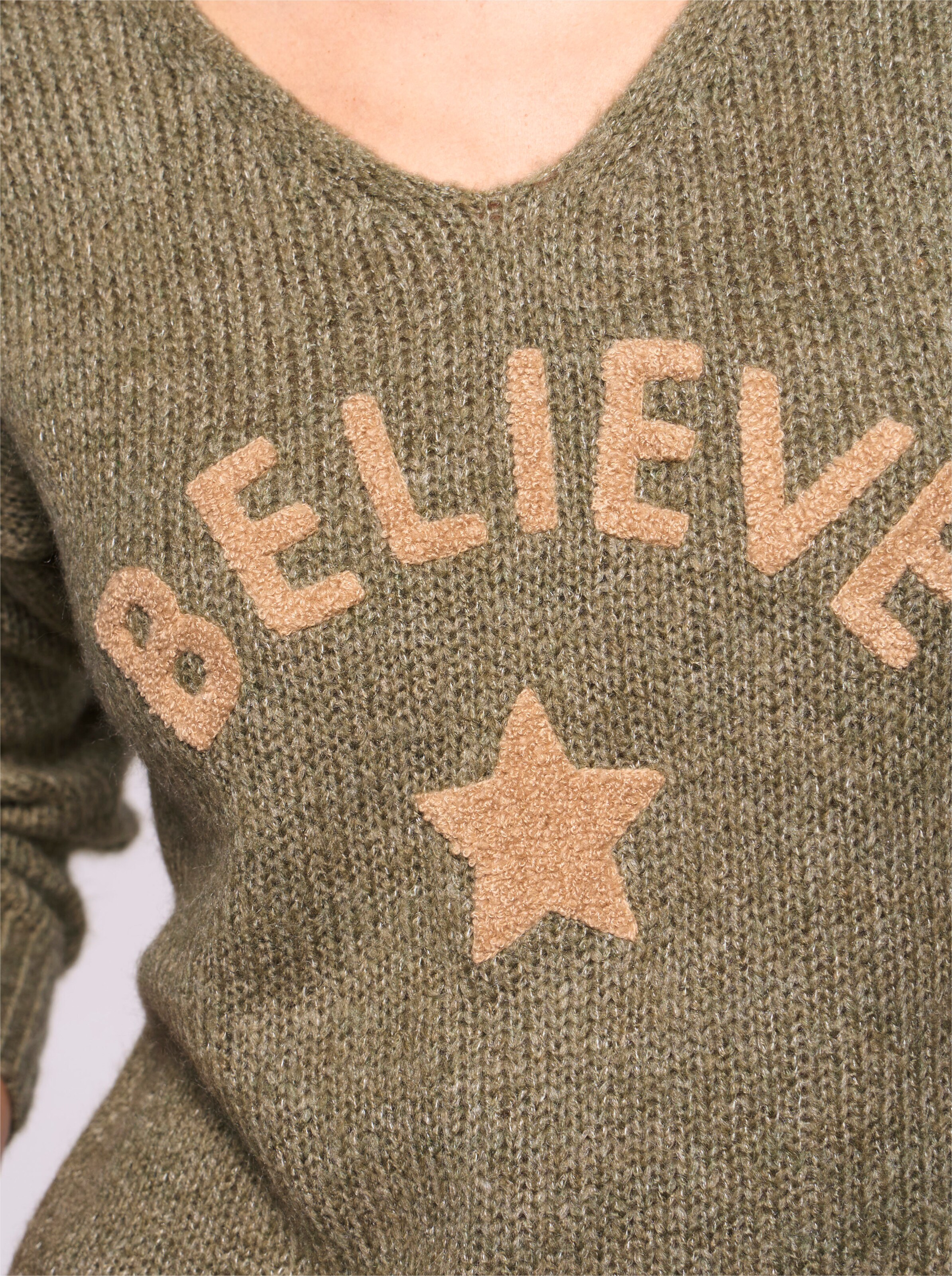 heine Pullover in khaki-meliert