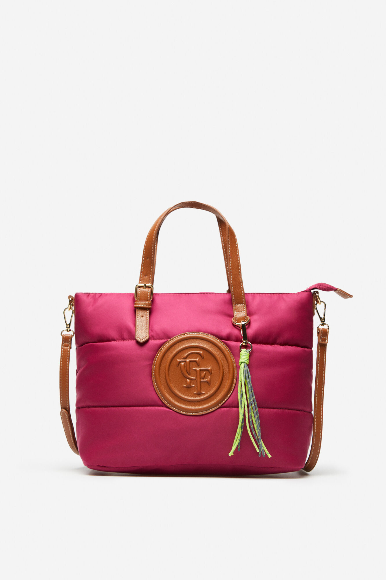 Shopper acolchado logo - Fúcsia