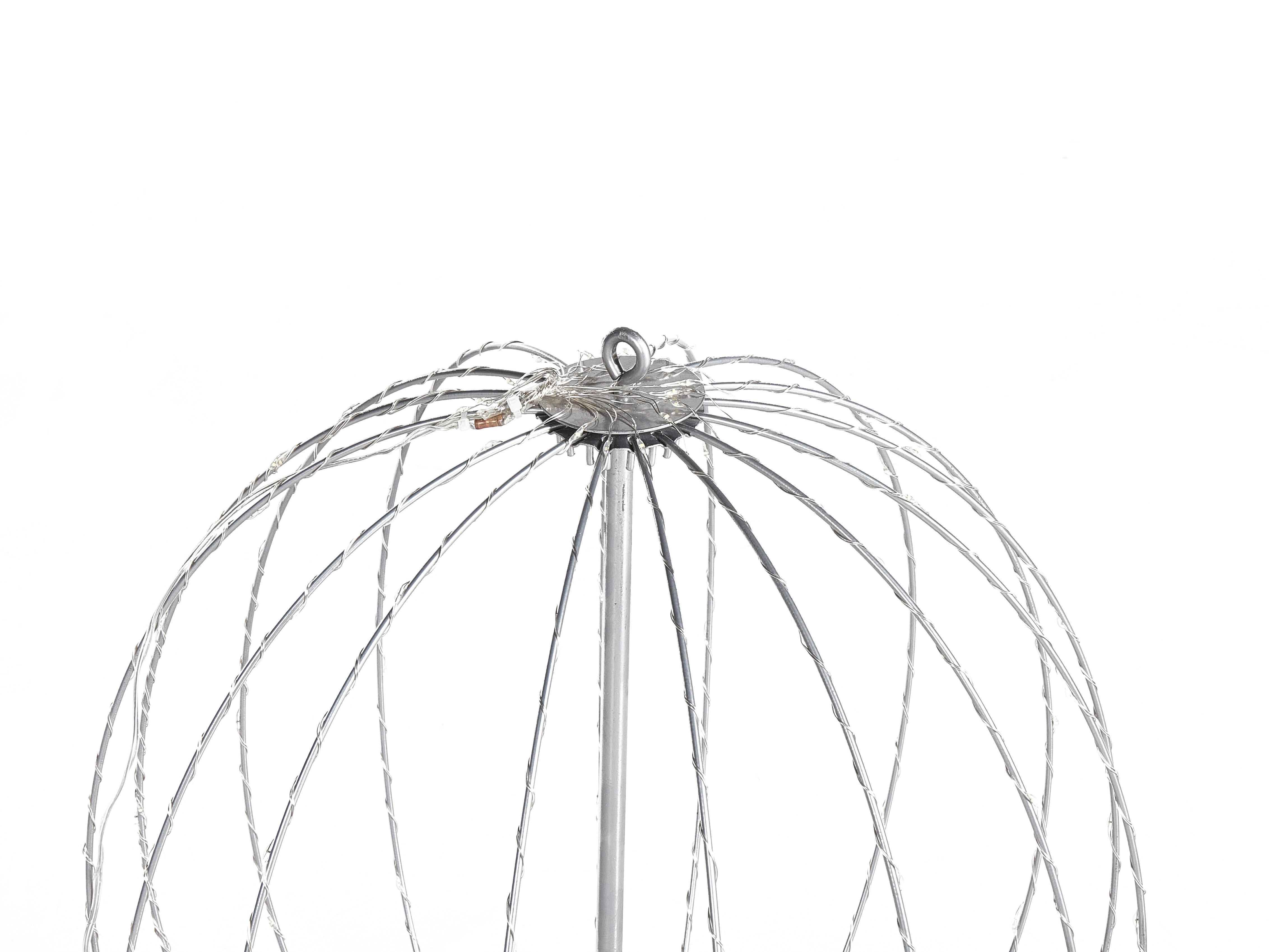 Hangende buitendecoratie LED HOSFOS Kerstbal 42 cm Zilver
