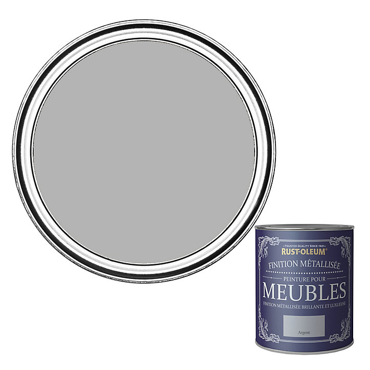 Peinture pour meubles Rust-Oleum argent finition métallisée 0,75L