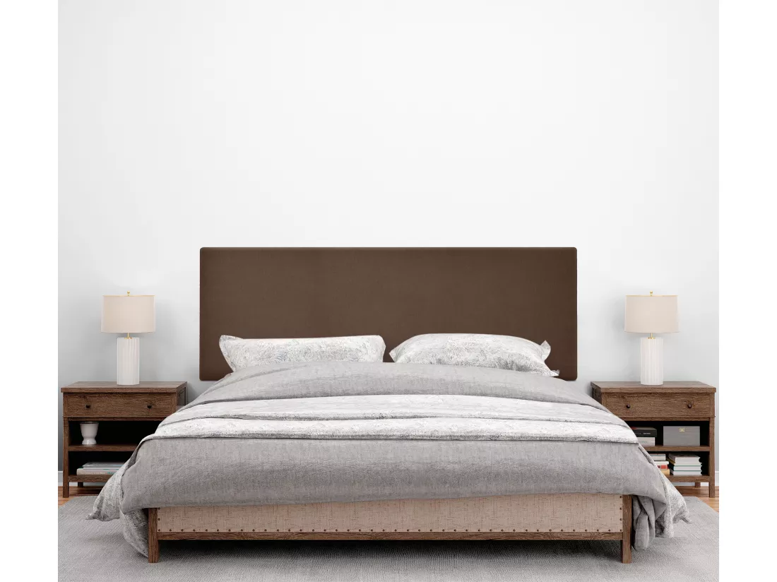 DHOME Tête de lit en tissu Aqualine lisse 160x105cm avec pieds Lits 150/160 - Marron