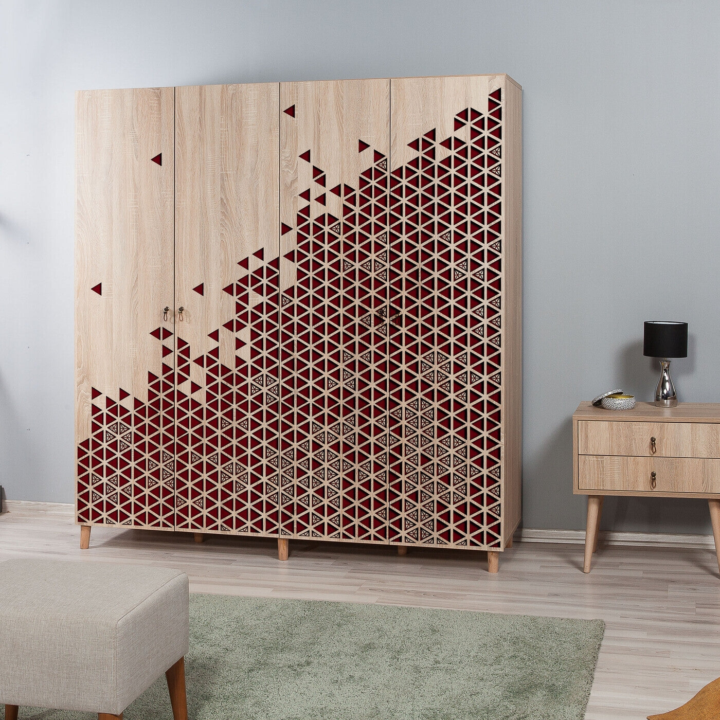 Giga Meubel - Kledingkast Eiken Hout - 180x52x192cm - Imaj