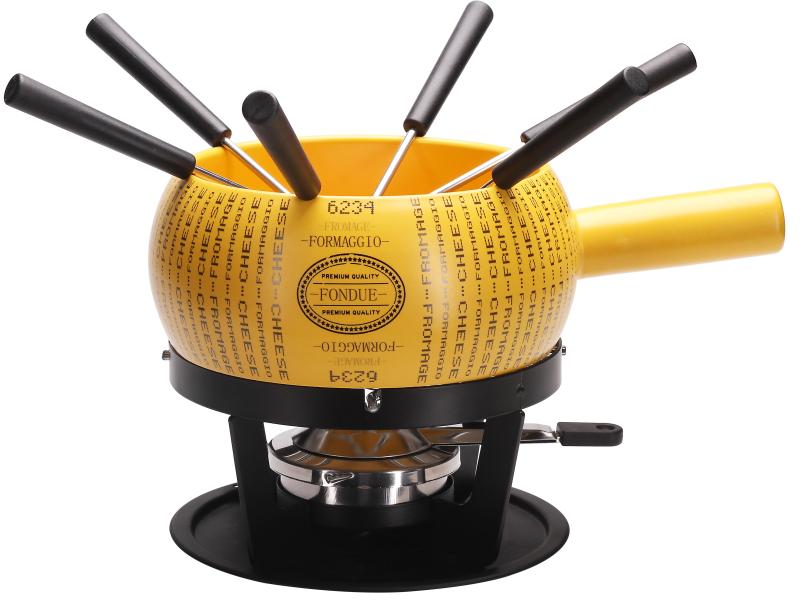 Nouvel Käsefondue-Set Parmino 9 Teile, Gelb Gelbes Käsefondue-Set