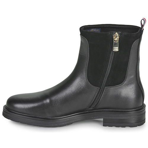 Tommy Hilfiger - THERMO MATERIAL MIX BELT BOOTIE - Noir