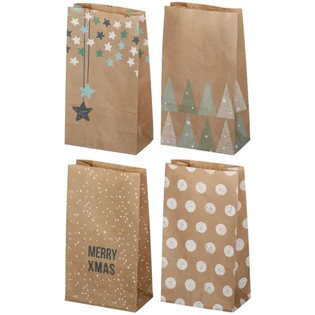 Folia Adventskalender Set Nature, mit 24 lebensmittelechten Papiertüten