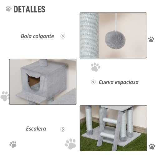 Torre de escalada com plataformas cinzentas