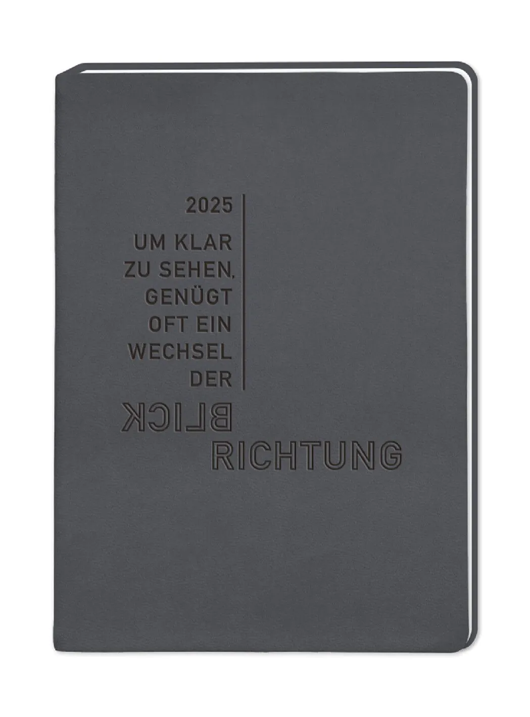 Terminplaner Lederlook, 2025, schwarz