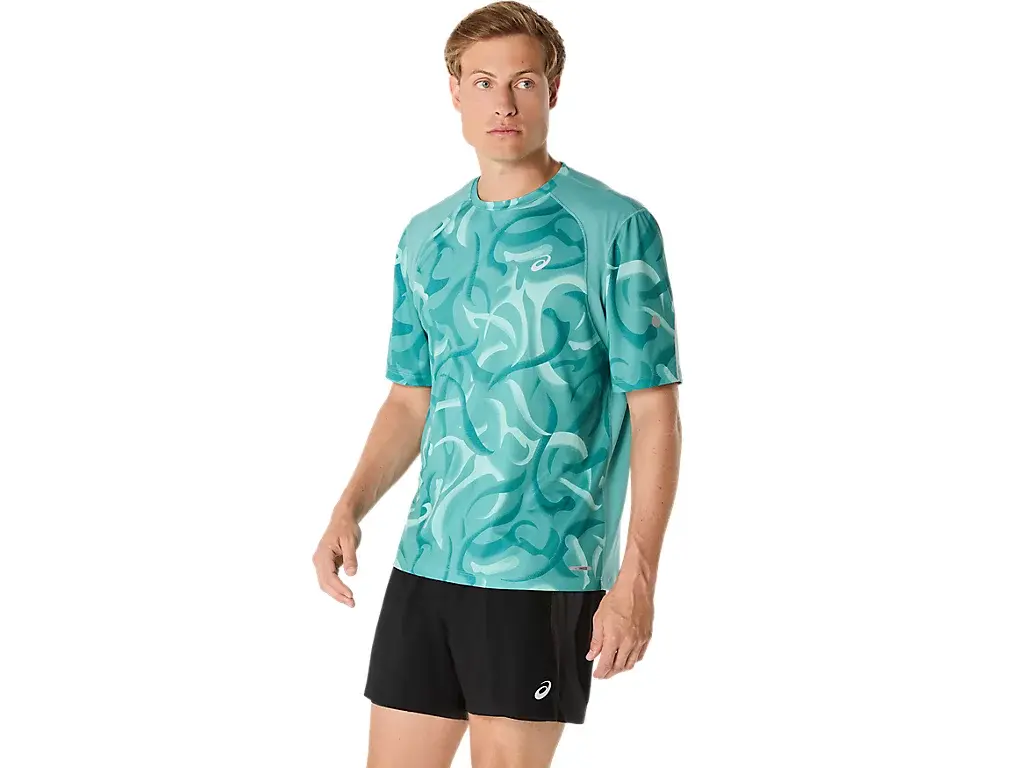 ASICS Road Lite-Show Hardloopshirt Korte Mouwen Blauw Heren