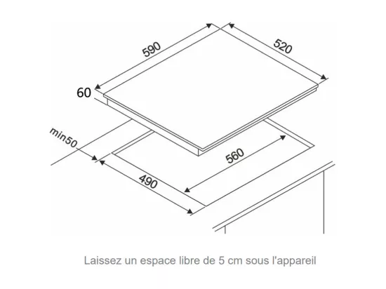 Plaque induction FAGOR 7200W 59cm, FAI3546