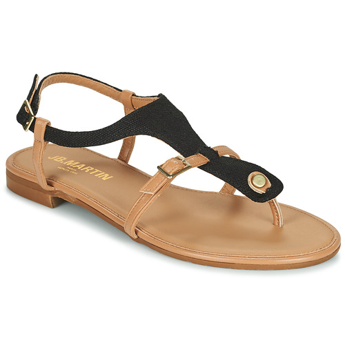 JB Martin - ALOHA - TOILE NOIR / CUIR CAMEL