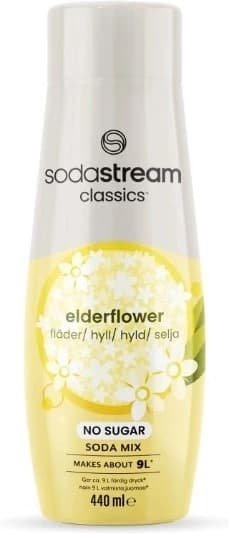 Sodastream Elderflower No Sugar 440ml, Gir ca. 9 liter ferdig drikke