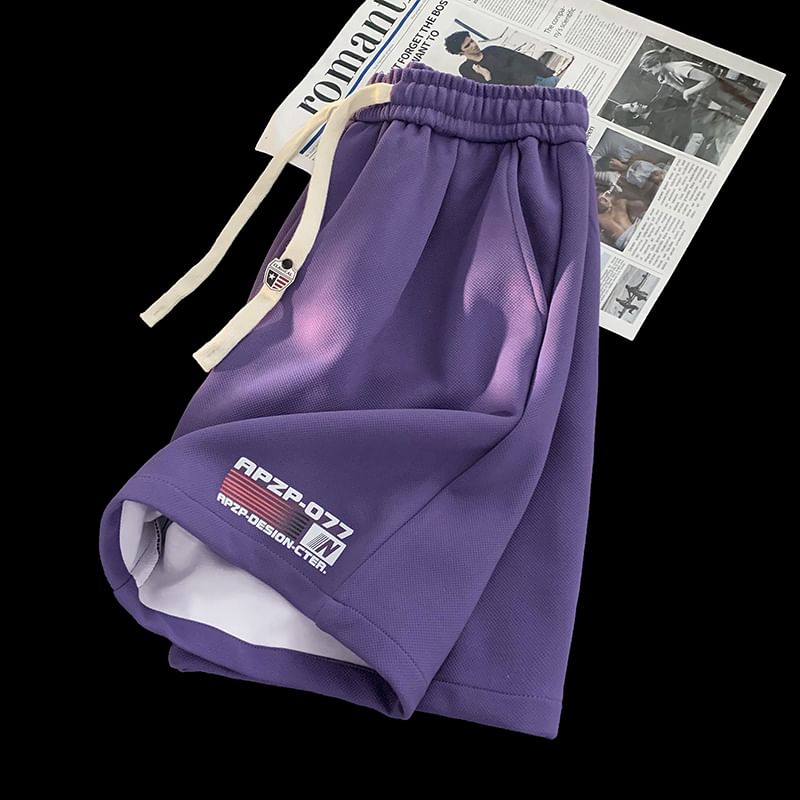 Kimeya - Zweetshorts met trekkoord in de taille, letters en nummers