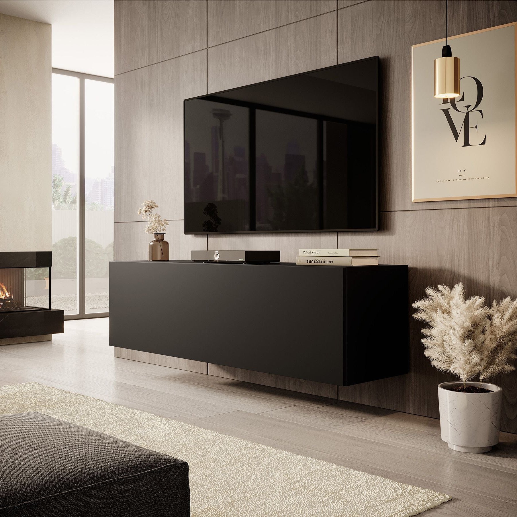 Venica - TV-Meubel - Mat zwart - 140 cm