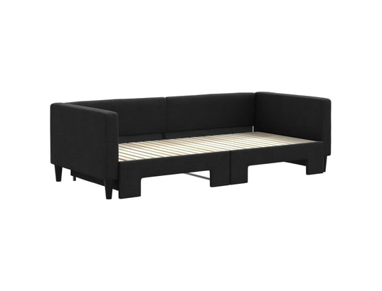 VIDAXL - Lit de jour avec lit gigogne noir 90x200 cm tissu